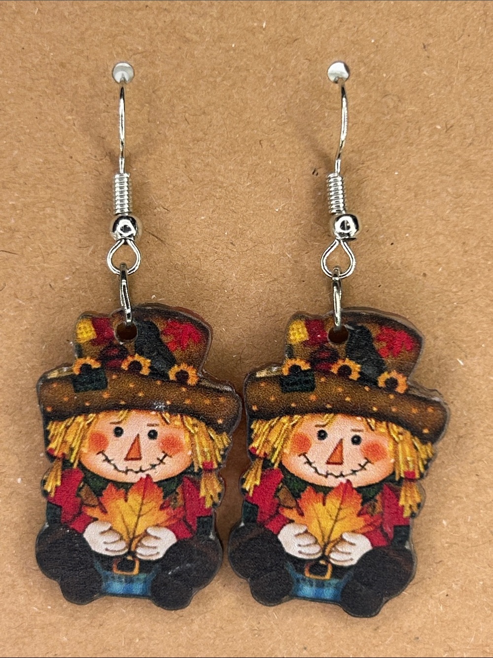 Autumn Scarecrow Dangle Earrings - Fall Fashion Jewelry